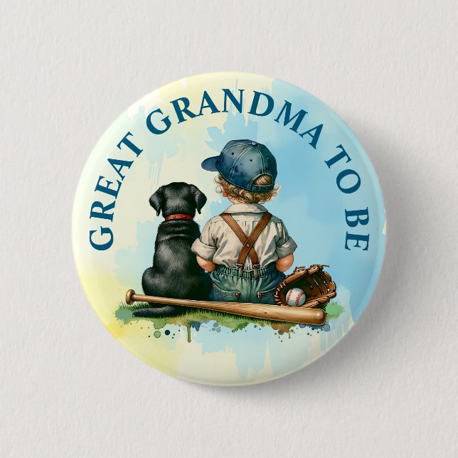 Great Grandma To Be | Cute Baby Shower  6 Cm Round Badge (Front)