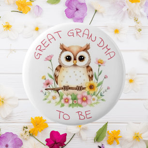 Great Grandma to be Woodland Baby Shower 6 Cm Round Badge