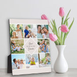 Great Grandma We Love You 8 Photo Collage Cream Plaque<br><div class="desc">Stylish photo plaque for your great grandma. Upload 8 of your favourite photos and these will be displayed in square / instagram format in a simple grid style photo collage. The wording in the middle reads "Great Grandma .. we love you". It has a neutral colour palette of cream, white...</div>