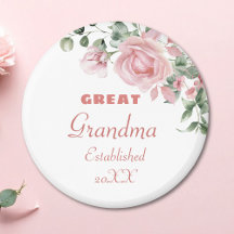 Great Grandma Year Established Custom Pink Roses 