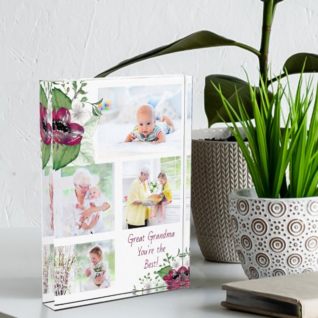 Great Grandma You're the Best Magenta Anemone Photo Block (Creator Uploaded)