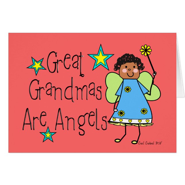 Great Grandmas Are Angels Gifts (Afro-American) (Front Horizontal)