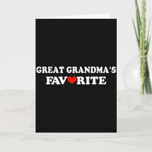 Great Grandmas Favorite With Red Heart Card