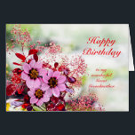 Great Grandmother Birthday Pink Flowers<br><div class="desc">A birthday card for your great grandmother. Pink hellebore flowers,  also known as the christmas rose,  set against a background of red leaves from the cotinus shrub.</div>