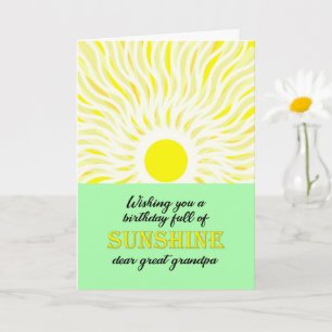 Great Grandpa Birthday Bright Sunshine Card
