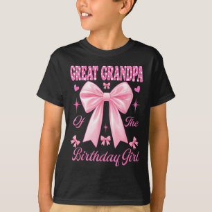 Great grandpa birthday girl matching coquette pink T-Shirt
