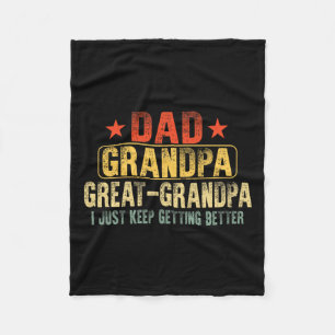Great Grandpa For Fathers Day Dad Papa Grandpa Fleece Blanket