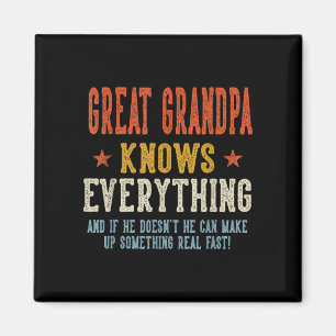 Great grandpa knows everything father's day retro magnet