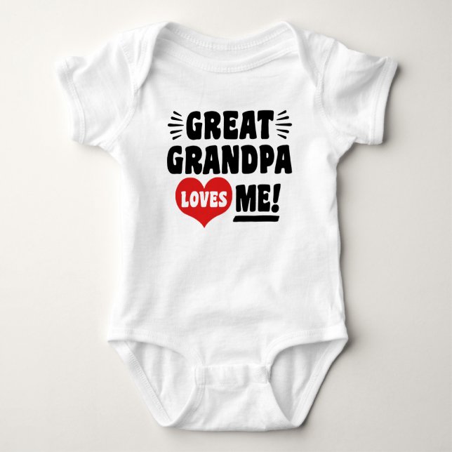 Great Grandpa Loves Me Baby Bodysuit (Front)