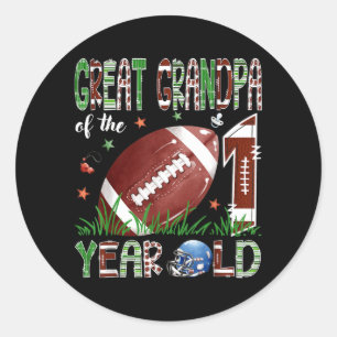 Great Grandpa Of The 1 Year Old Football 1st Classic Round Sticker