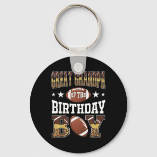 Great Grandpa Of The Birthday Boy Game Day Leopard Key Ring