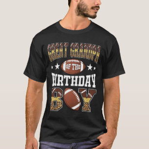 Great Grandpa Of The Birthday Boy Game Day Leopard T-Shirt