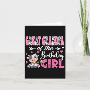 Great Grandpa Of The Birthday Girl Cute Cow 1st Bi Card