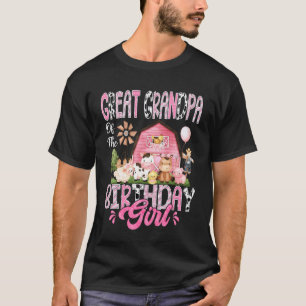 Great Grandpa of The Birthday Girl Pink Farm Cow B T-Shirt