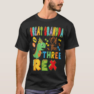 Great Grandpa Of The Three Rex 3rd Bday Boy Dinosa T-Shirt