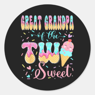 Great Grandpa of The Two Sweet Ice Birthday Girl Classic Round Sticker