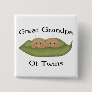 Great Grandpa Of Twins 15 Cm Square Badge