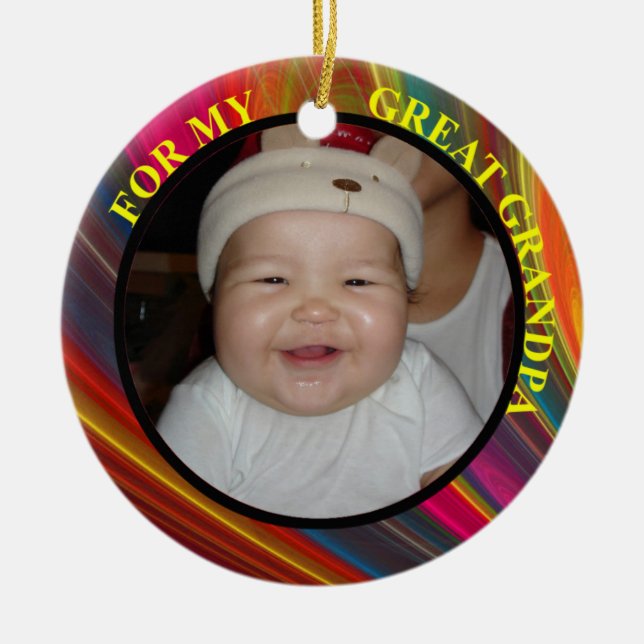 Great Grandpa Photo Gift Tag & Ornament (Front)