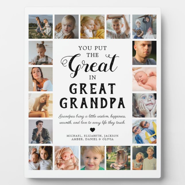 Great Grandpa Photo Keepsake Plaque (Front)