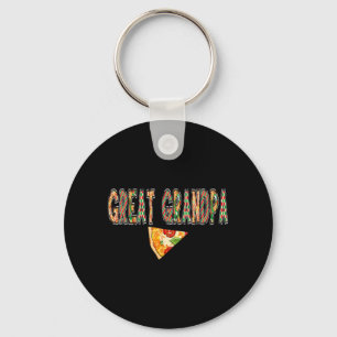 Great Grandpa Pizza Birthday Squad Crew Family Key Ring