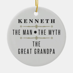 Great Grandpa The Man The Myth Ceramic Tree Decoration