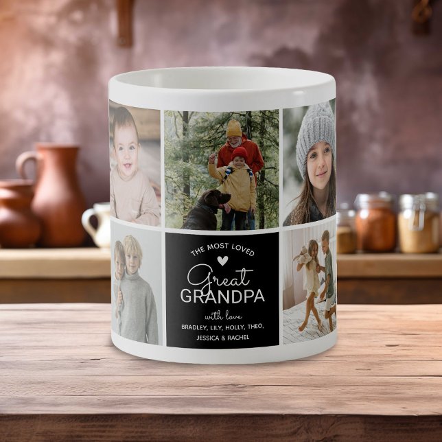 GREAT GRANDPA 'the most loved' Photo Collage Coffee Mug (Creator Uploaded)