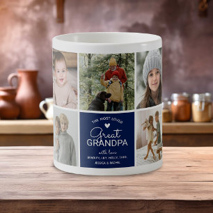 GREAT GRANDPA 'the most loved' Photo Collage Coffee Mug