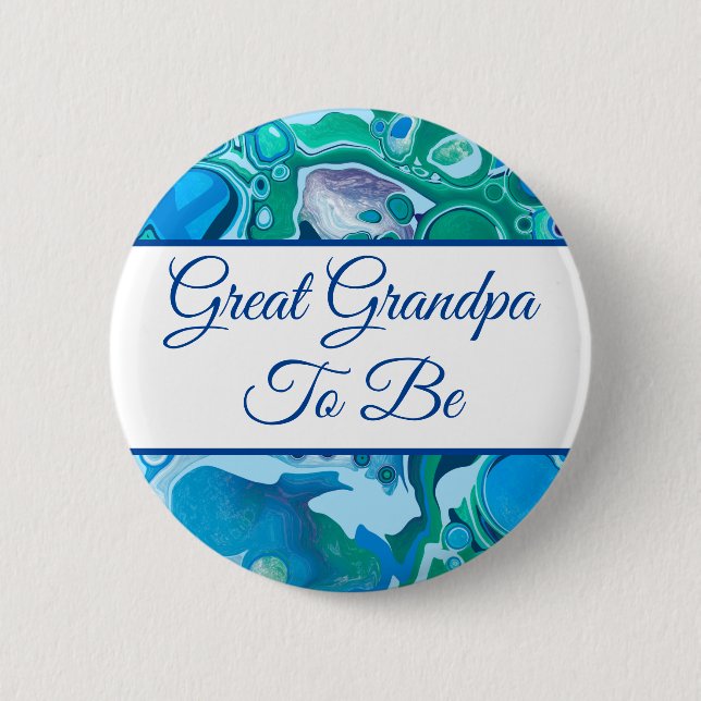 Great Grandpa To Be | Boy's Baby Shower  6 Cm Round Badge (Front)