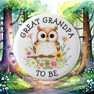Great Grandpa to be   Woodland Themed Baby Shower  6 Cm Round Badge