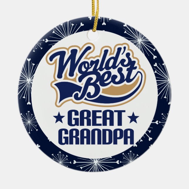 Great Grandpa (Worlds Best) Christmas Gift Ceramic Tree Decoration (Front)