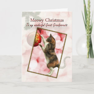 Great-grandparents, Meowy Christmas Holiday Card