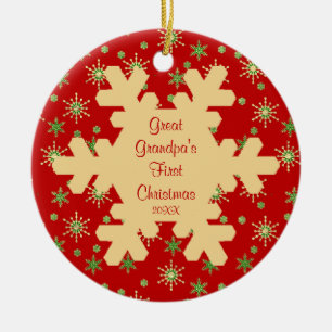 Great Grandpa's First Christmas Snowflake Ornament