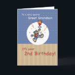 Great Grandson 2nd Teddy Bear Balloon Birthday Card<br><div class="desc">Green,  blue,  yellow and orange confetti falling on a teddy bear with a balloon ready to hug your Great Grandson on his 2nd Birthday. A wonderful design for a little boy.</div>