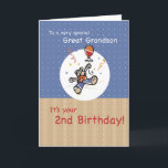 Great Grandson 2nd Teddy Bear Balloon Birthday Card<br><div class="desc">Green,  blue,  yellow and orange confetti falling on a teddy bear with a balloon ready to hug your Great Grandson on his 2nd Birthday. A wonderful design for a little boy.</div>