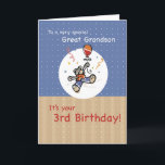 Great Grandson 3rd Teddy Bear Balloon Birthday Card<br><div class="desc">Your Great Grandson will be three very soon. Wish him a great time with this sweet teddy bear holding a balloon and surrounded by colourful confetti and white polka dots. A wonderful design for a little boy on his 3rd Birthday.</div>