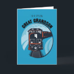 Great Grandson 4th Birthday Train, Little Boy, Blu Card<br><div class="desc">A great card for a Great Grandson. Your lovely little boy will love to receive this train with a big number four on his 4th Birthday. A very suitable card for a boy with a cute illustration on a blue background that will put a smile on his face.</div>