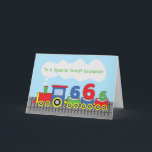 Great Grandson 6th Birthday Colourful Train Track Card<br><div class="desc">See your great grandson jump for joy once you give him this card with his favourite train image on the front to greet him. Say happy 6th birthday to him with this one that brings fun and colour to the day.</div>