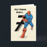 Great Grandson 7th Birthday Superhero Card<br><div class="desc">As he will soon be turning seven,  you can gift your great grandson this card. Every kid loves superheroes and that is why he will love this card. Get a copy now to give him on his day of celebration.</div>