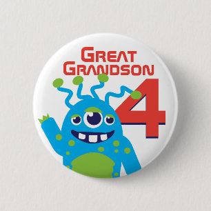 Great Grandson alien name age 4 button