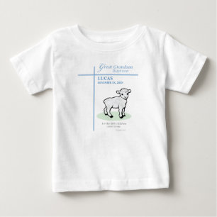 Great Grandson Baptism Blue Lamb Personalised Baby T-Shirt