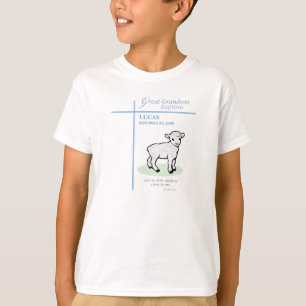Great Grandson Baptism Blue Lamb Personalised T-Shirt