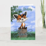 Great Grandson Birthday Card With Cute Fox And But<br><div class="desc">Great Grandson Birthday Card With Cute Fox And Butterfly</div>