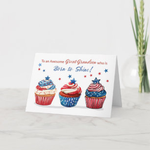 Great Grandson Birthday on 4th of July Freedom Card