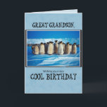 Great Grandson Birthday, Penguins Card<br><div class="desc">A great Birthday card for a Great Grandson. These cute penguins are eager to wish a cool day to a special boy who likes nature.</div>