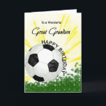 Great Grandson Birthday Soccer Card<br><div class="desc">Give your soccer loving great grandson a football card with an explosive football theme! A football with the words 'To a wonderful great grandson'.</div>