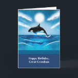 Great Grandson Birthday with Orca Whale in Ocean Card<br><div class="desc">Get ready to surprise your beloved great grandson with this card once he finally celebrates his birthday. This fun card is all you need to make his day and give him a whale of a good time.</div>