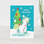 Great Grandson Christmas Snowman Ice Skating Holiday Card<br><div class="desc">Send your hugs and kisses and Christmas wishes to a special Great Grandson with this colourful and fun Ice Skating Snowman Christmas card. Snowman courtesy of PrettyGrafik.</div>