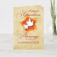 Great Grandson, Confirmation Congratulations Dove