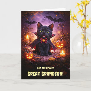 Great Grandson Cute Happy Halloween Vampire Card