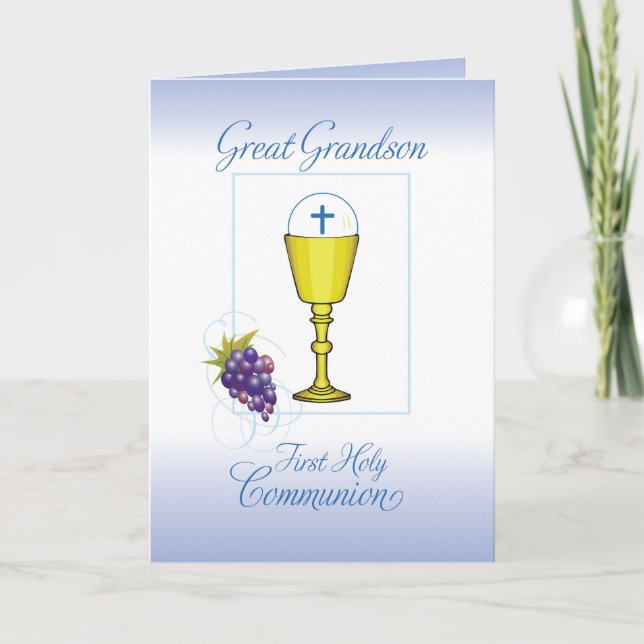 Great Grandson First Communion, Chalice with Host Card (Front)